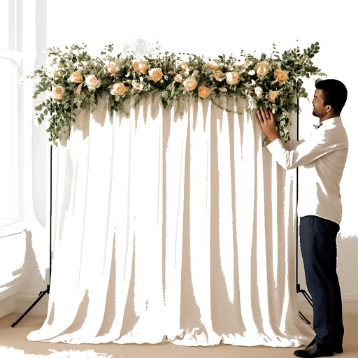 Backdrop Curtain - Decoration in Flowers Decoration on Vobido