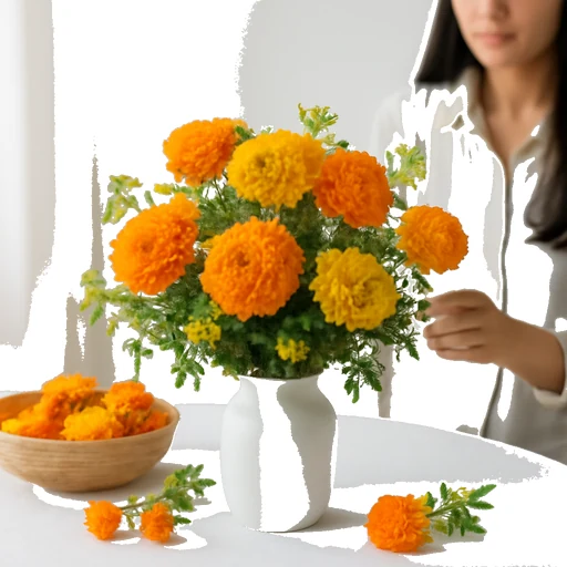 Marigold Flowers in Flowers Decoration on Vobido