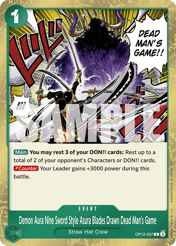 Demon Aura Nine Sword Style Asura Blades Drawn Dead Man's Game (OP12-037)