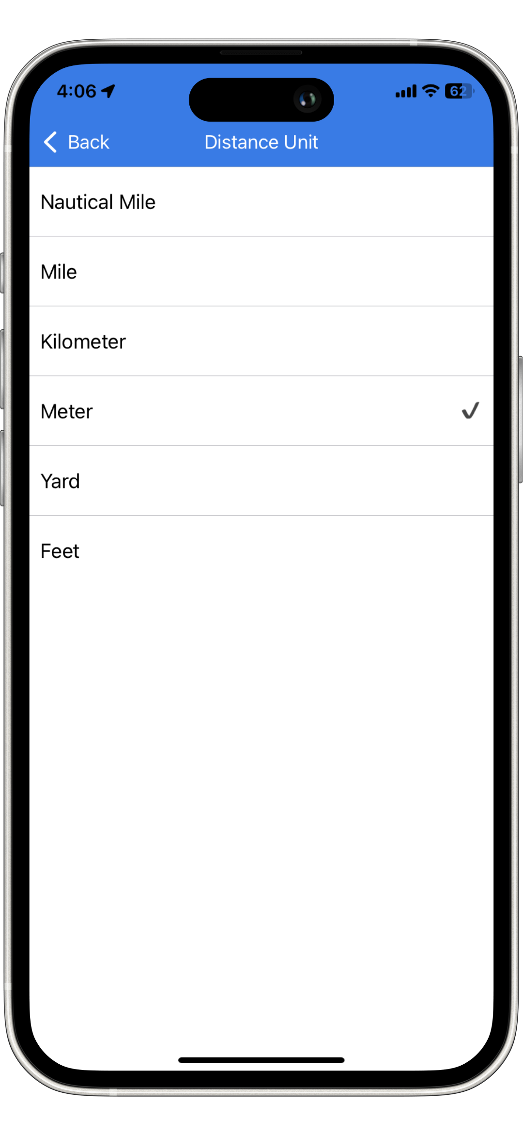 Choose from Different Distance Units