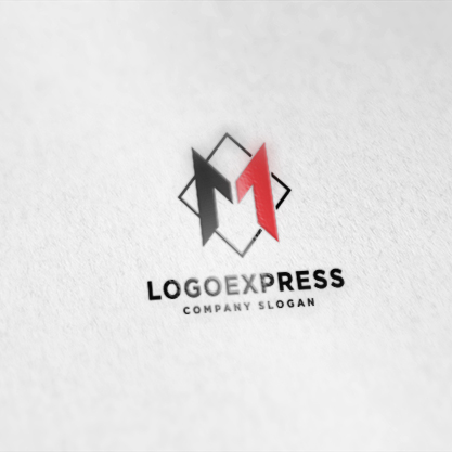 Mockup example of the AbstractM logo, number 2