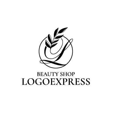 Mockup example of the 葉とゴールドの円で飾られたエレガントなLロゴ logo, number 2