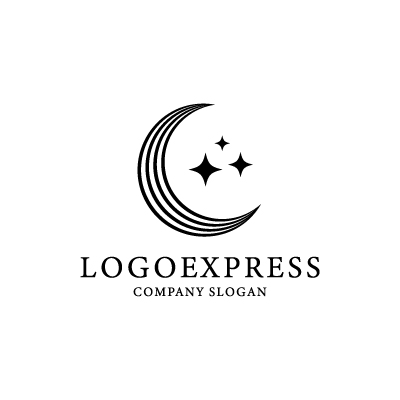 Mockup example of the 三日月と星の優雅なロゴ logo, number 2