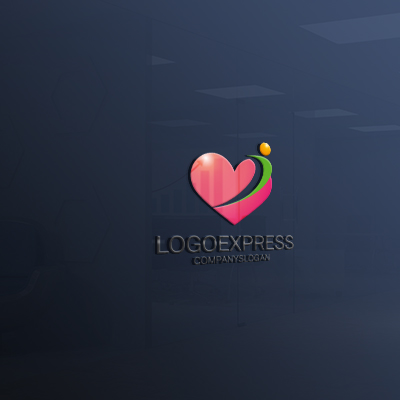 Mockup example of the HeartSpring logo, number 7