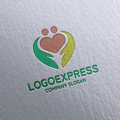 Mockup example of the HeartHands logo, number 12