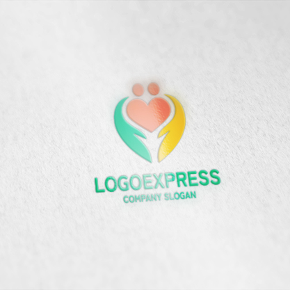 Mockup example of the HeartHands logo, number 2
