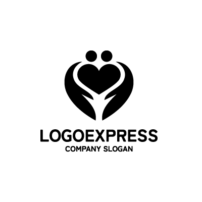 Mockup example of the HeartHands logo, number 14