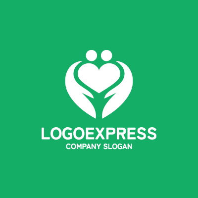 Mockup example of the HeartHands logo, number 15