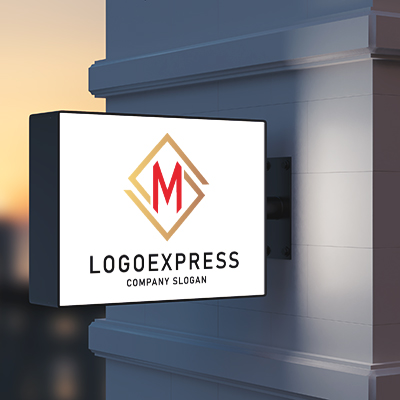 Mockup example of the Matrix M logo, number 5