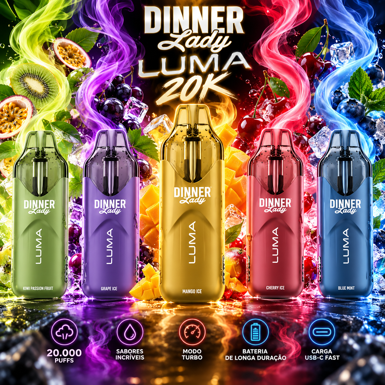 Dinner Lady Luma 20k - Até 20.000 Puffs