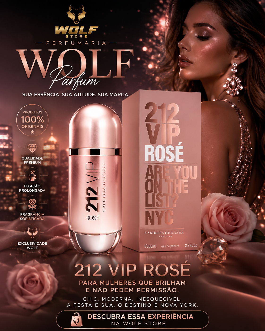 212 VIP Rosé EDP 80ml Femme - Carolina Herrera