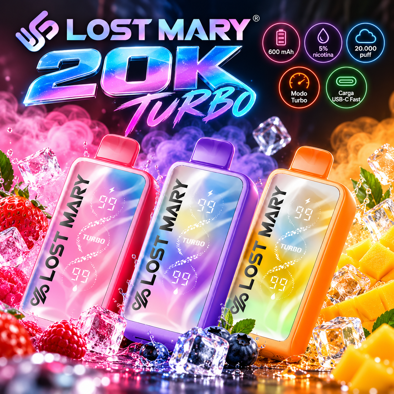 Lost Mary MT20000 Turbo Smooth - Até 20.000 Puffs