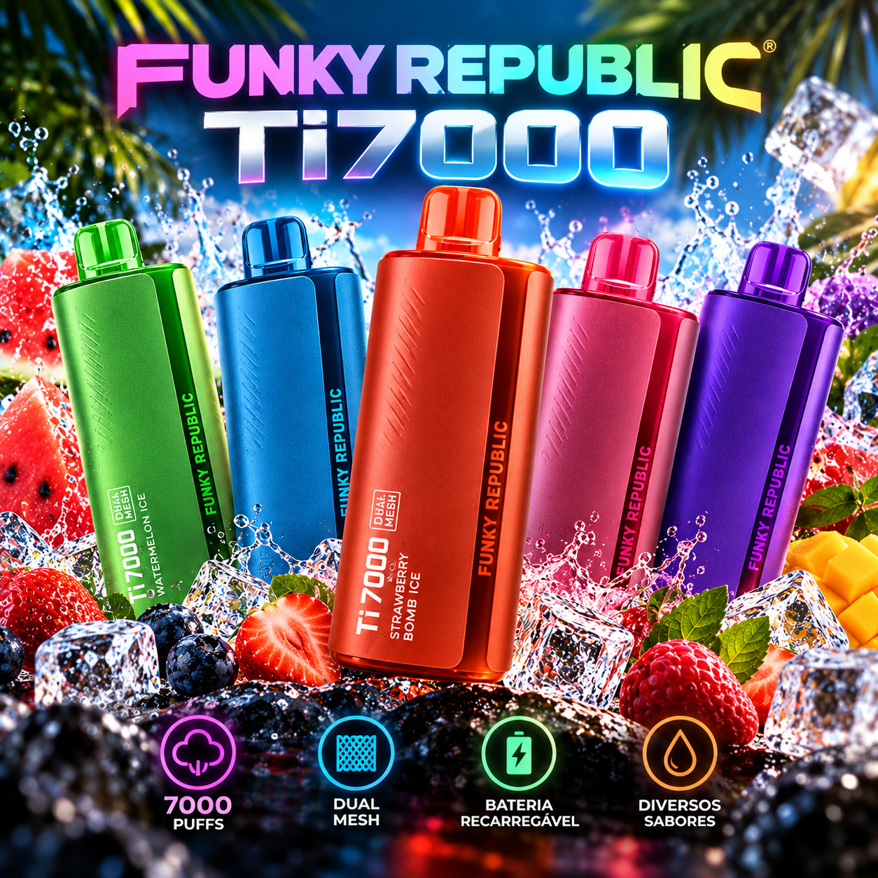 Elfbar Funky Republic Ti7000 - Até 7.000 Puffs