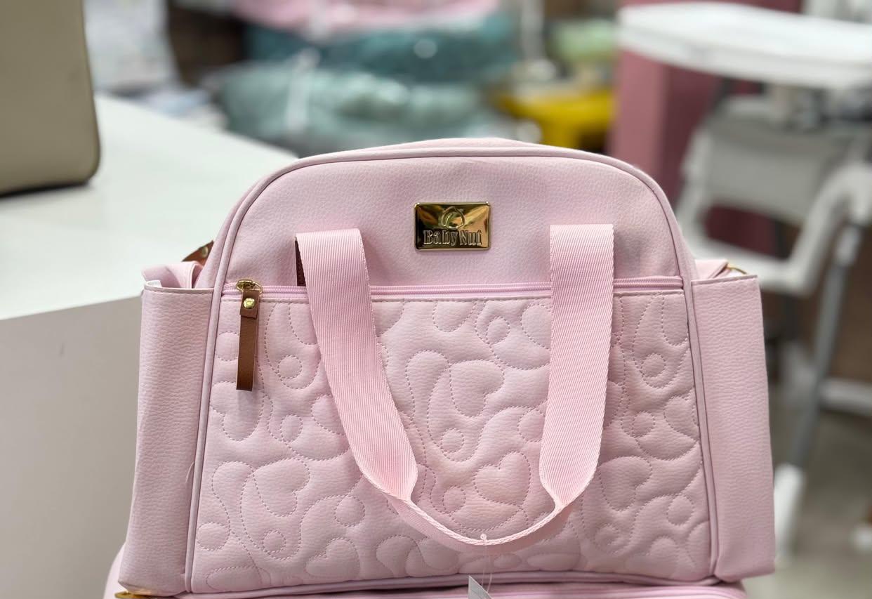 Bolsa maternidade coração rosa