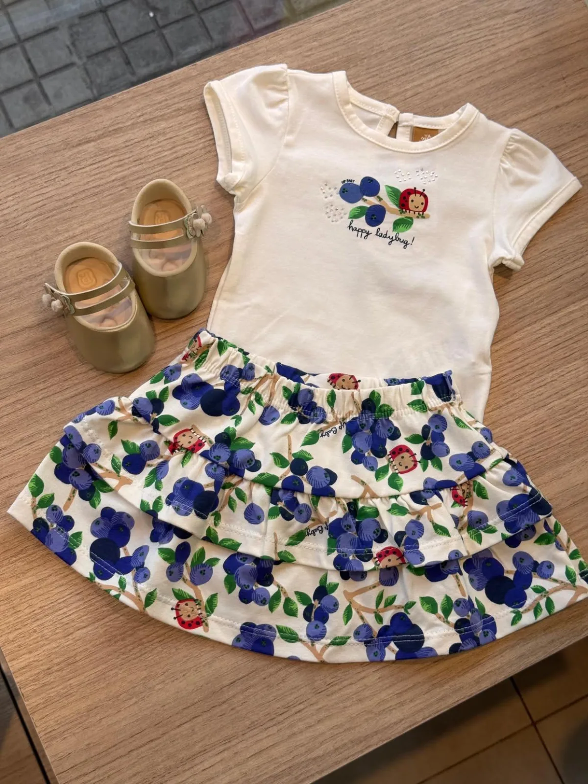 Conjunto body com saia mirtilos - UP BABY