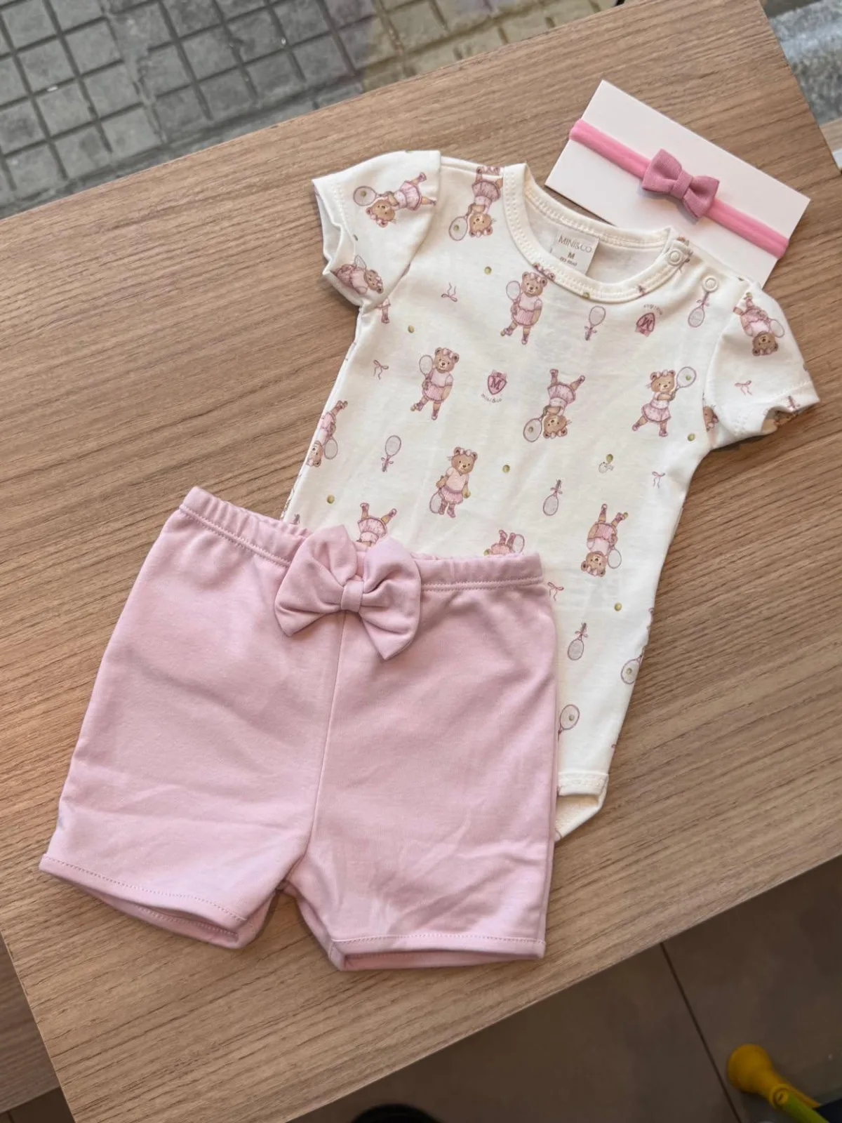 Conjunto body e short ursinho tenista - MINI&CO