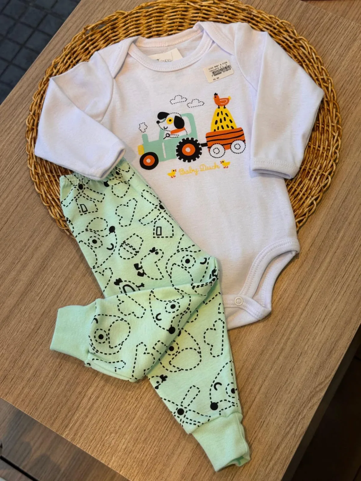 Conjunto de body com calça - 100% algodão