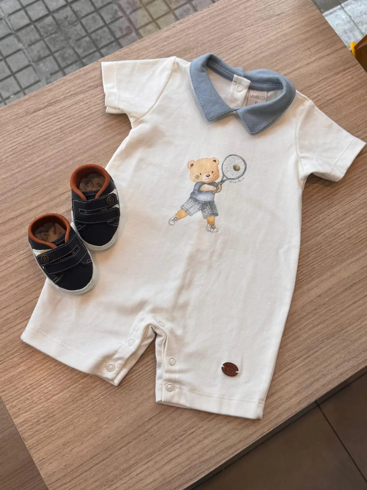 Romper com gola ursinho tenista - MINI&CO