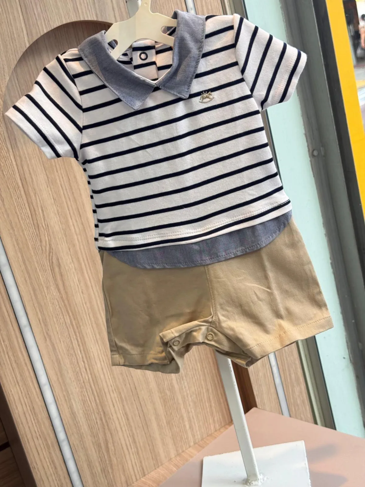 Romper com listras e gola - UP BABY