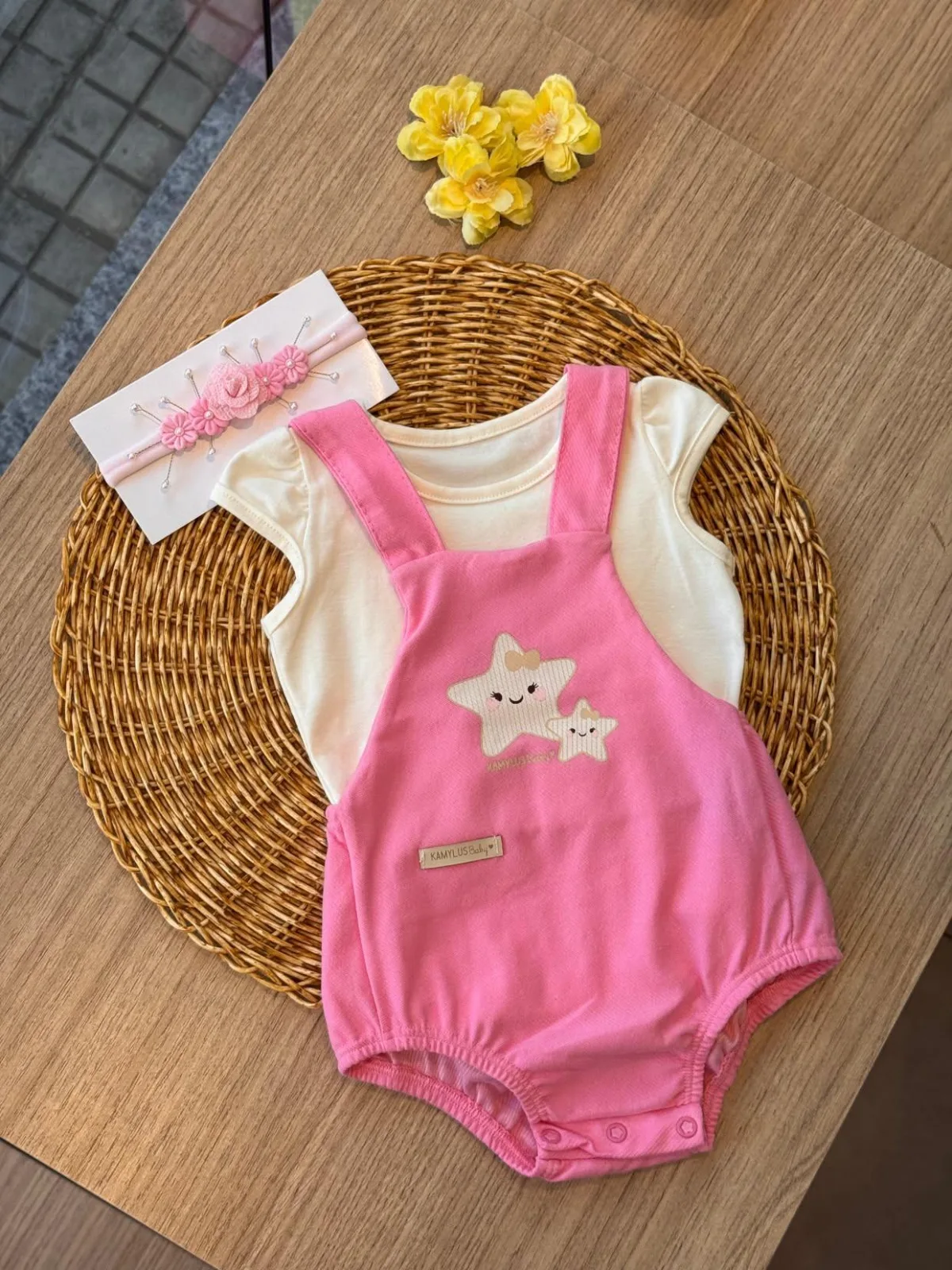 Romper jardineira com blusa - KAMYLUS