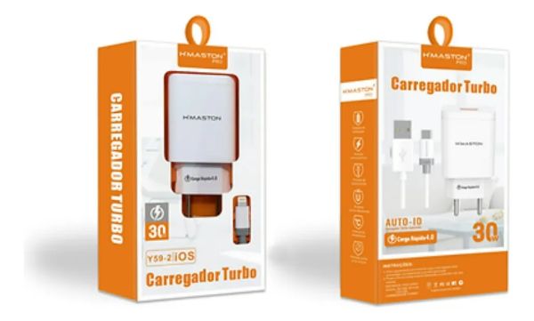 CARREGADOR 30W PARA IPHONE HMASTON Y59-2 BRANCO