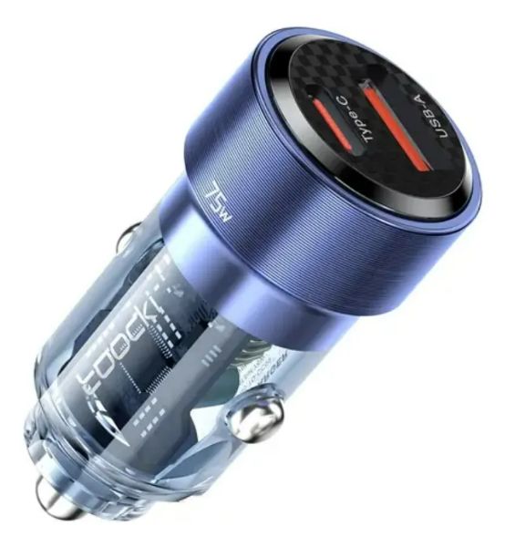 CARREGADOR VEICULAR TOOCKI TQCC09 75W AZUL