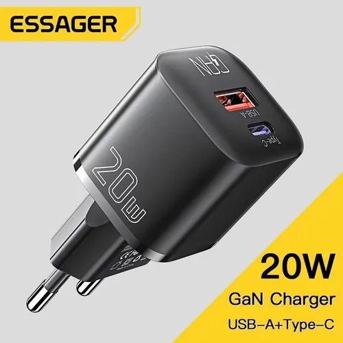FONTE CARREGADOR ESSAGER 20W ESCD31 ECTAC-HMB01-P - PRETO