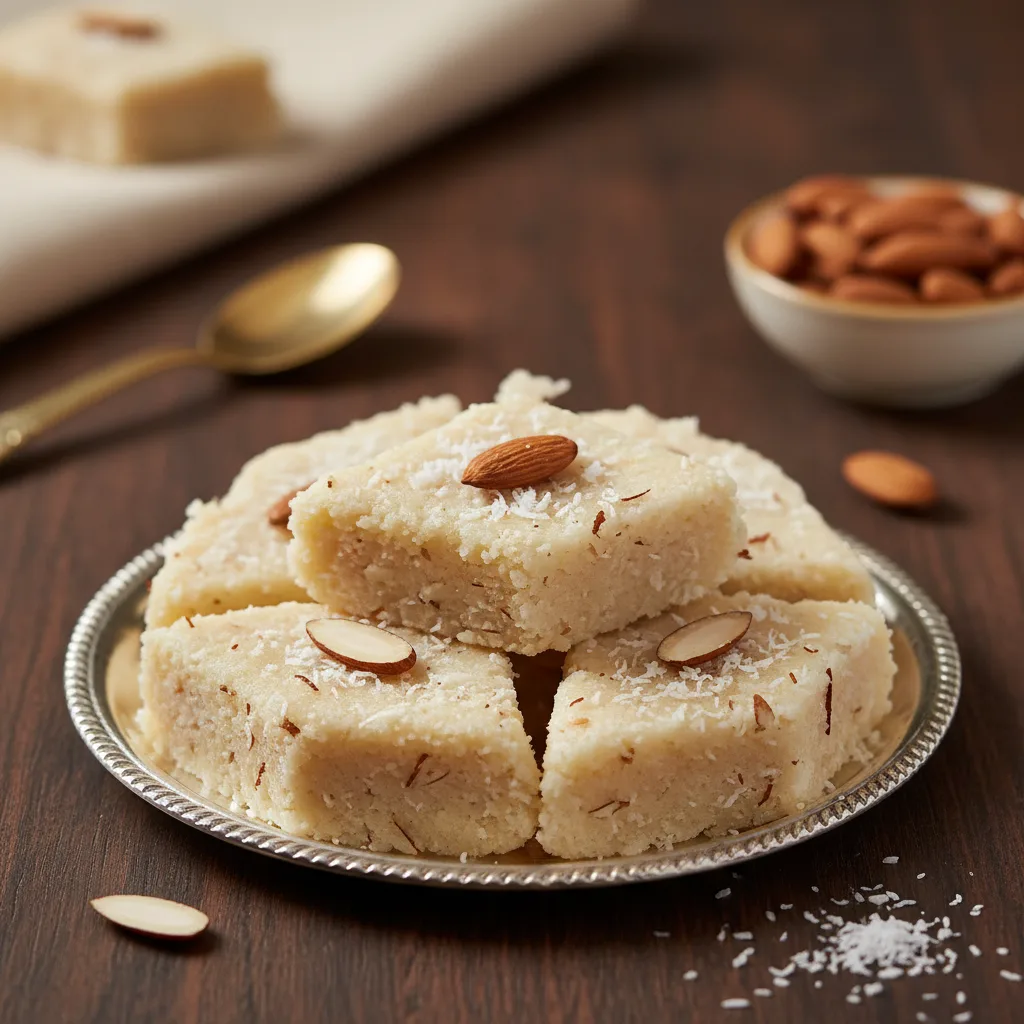 Coconut Badam Burfi