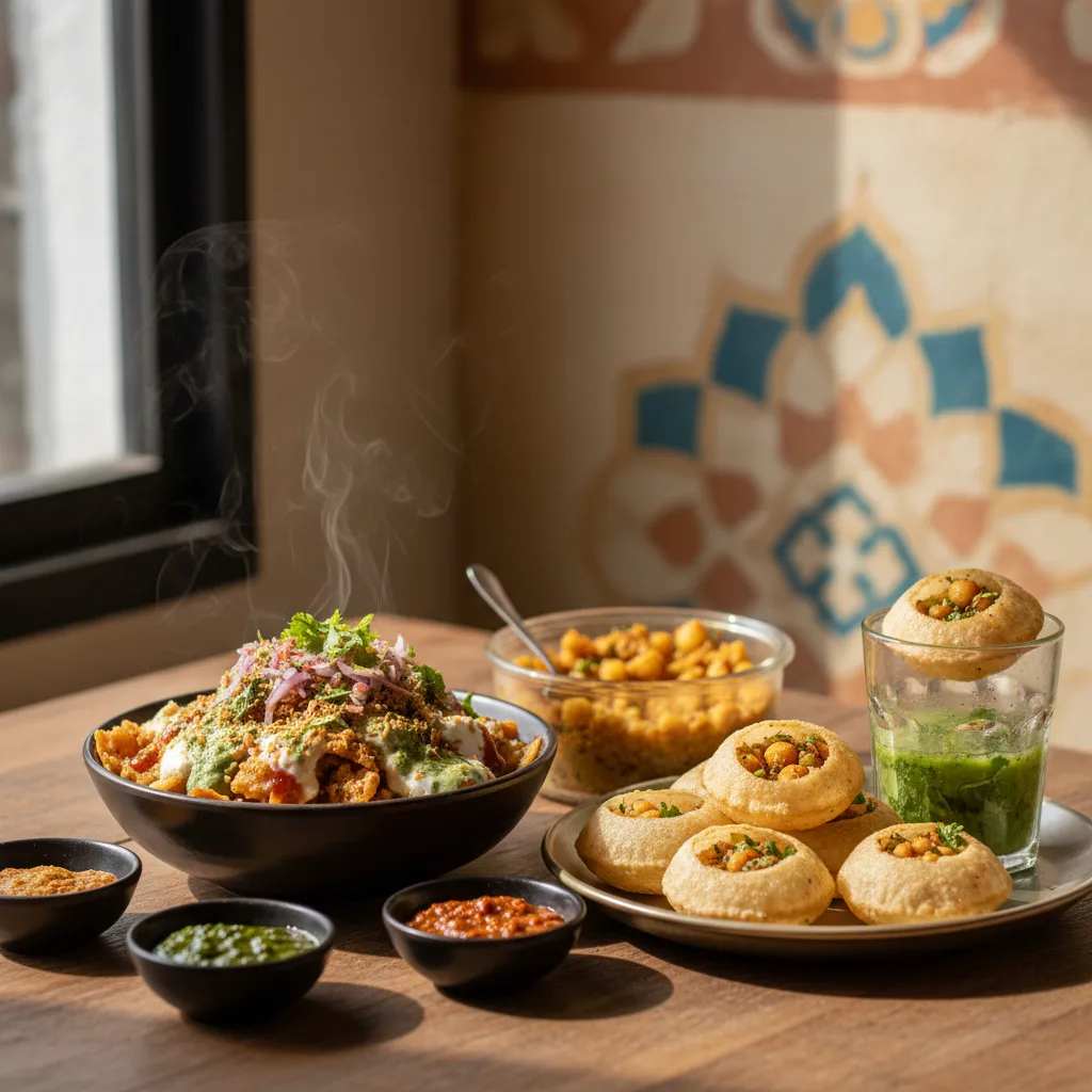 Street Food Flavors: Samosa Chat and Pani Puri at Kathmandu Curry & Bar