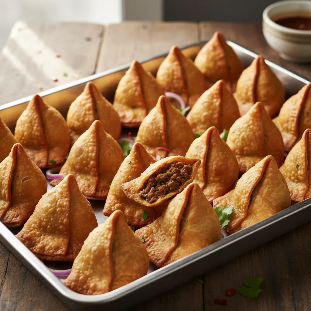 Beef Keema Samosa Tray — Small (25 pcs)