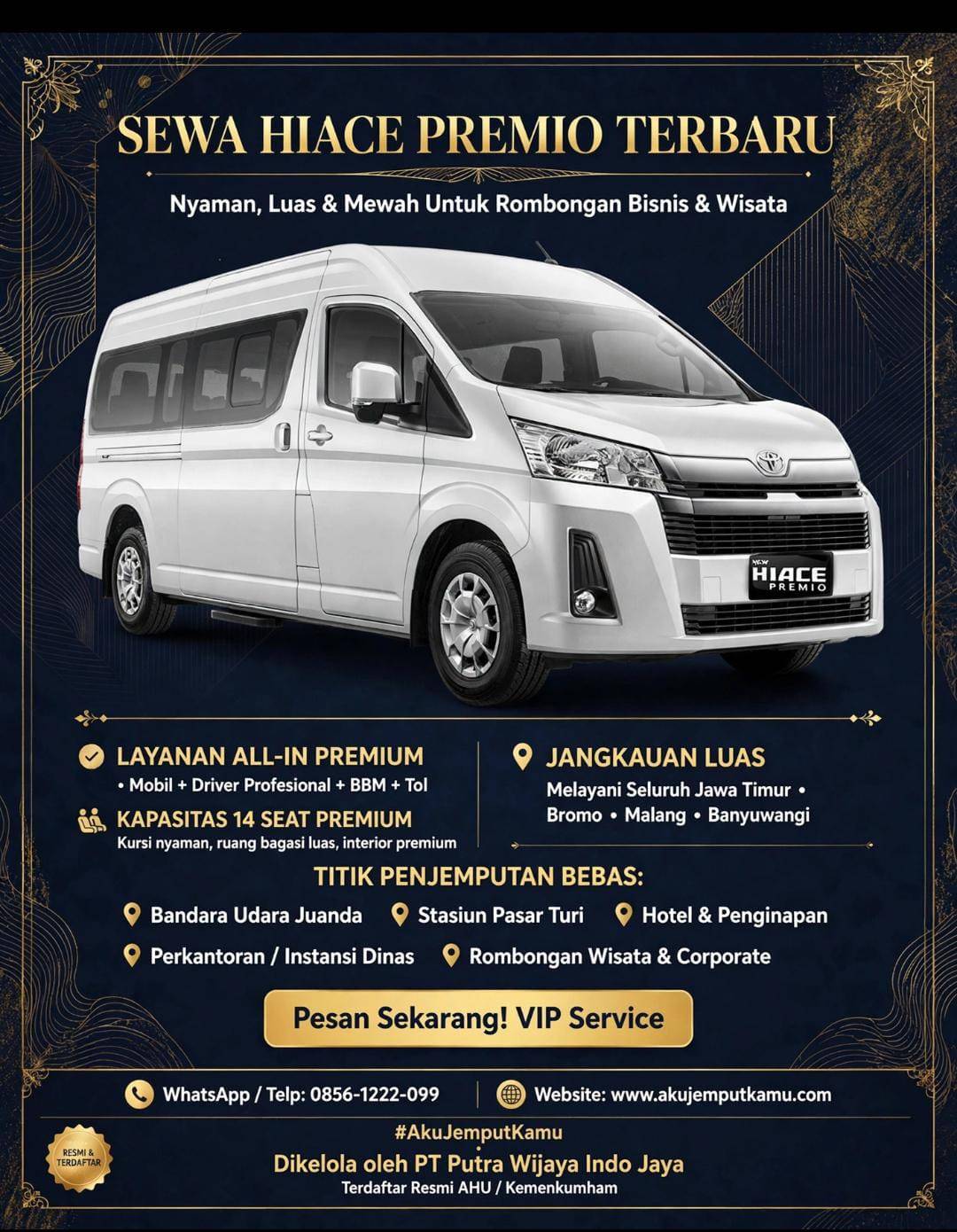 SEWA HIACE PREMIO TERBARU