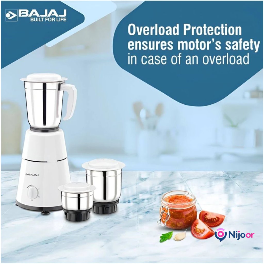 Bajaj GX-1 Mixer Grinder 500W 3