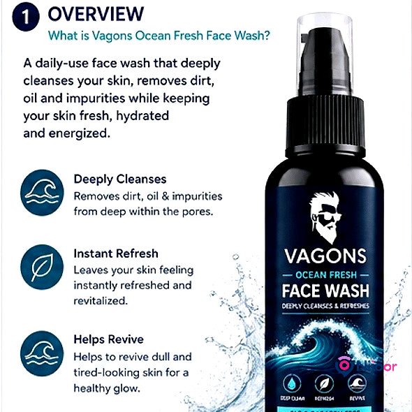 Vagons Ocean Fresh Face Wash 100ml 2
