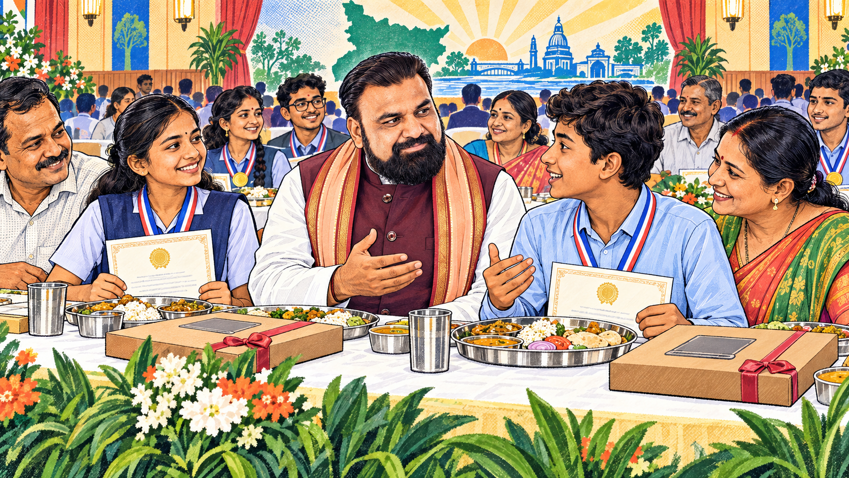 At the Table With Bihar's Toppers: Why Samrat Choudhary's Student Lunch Matters