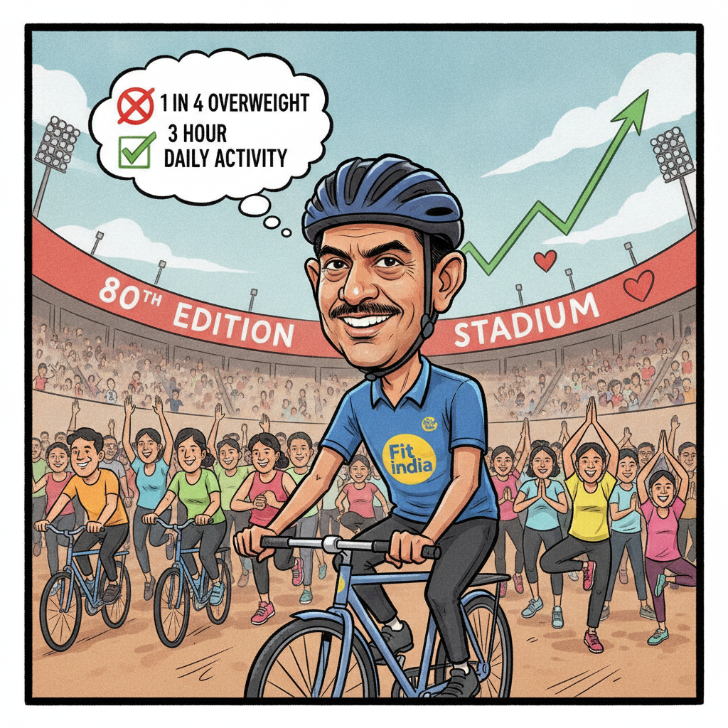 Fit India Movement Gathers Pace as Mandaviya Leads 80th Cycle Event, Urges National Health Push