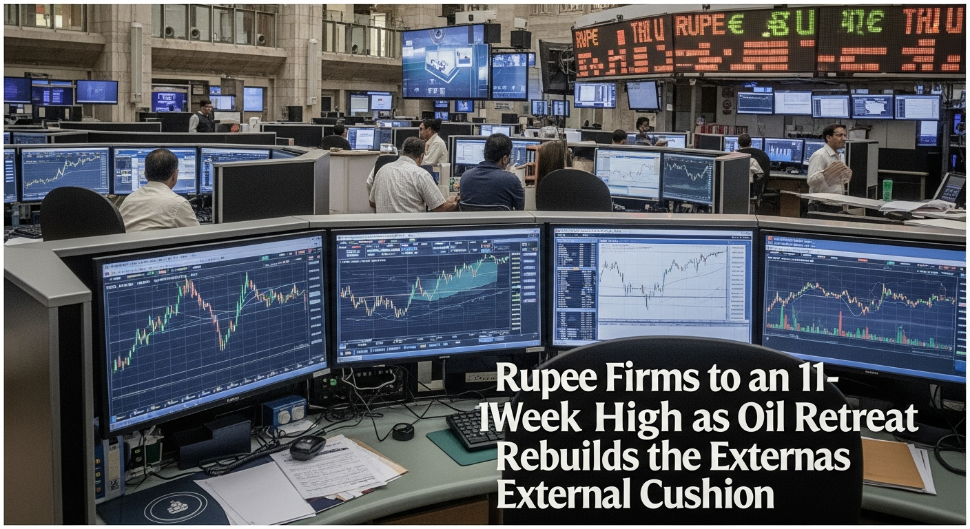 Rupee Firms to an 11-Week High as Oil Retreat Rebuilds the External Cushion