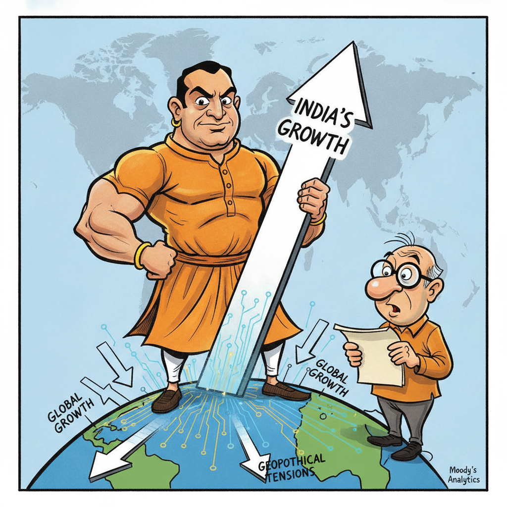 India Poised for Continued Economic Leadership Amidst Global Slowdown, Says Moody's Analytics