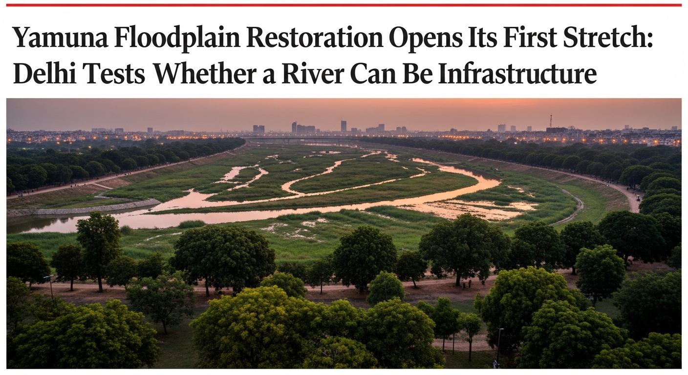 Yamuna Floodplain Restoration Opens Its First Stretch: Delhi Tests Whether a River Can Be Infrastructure