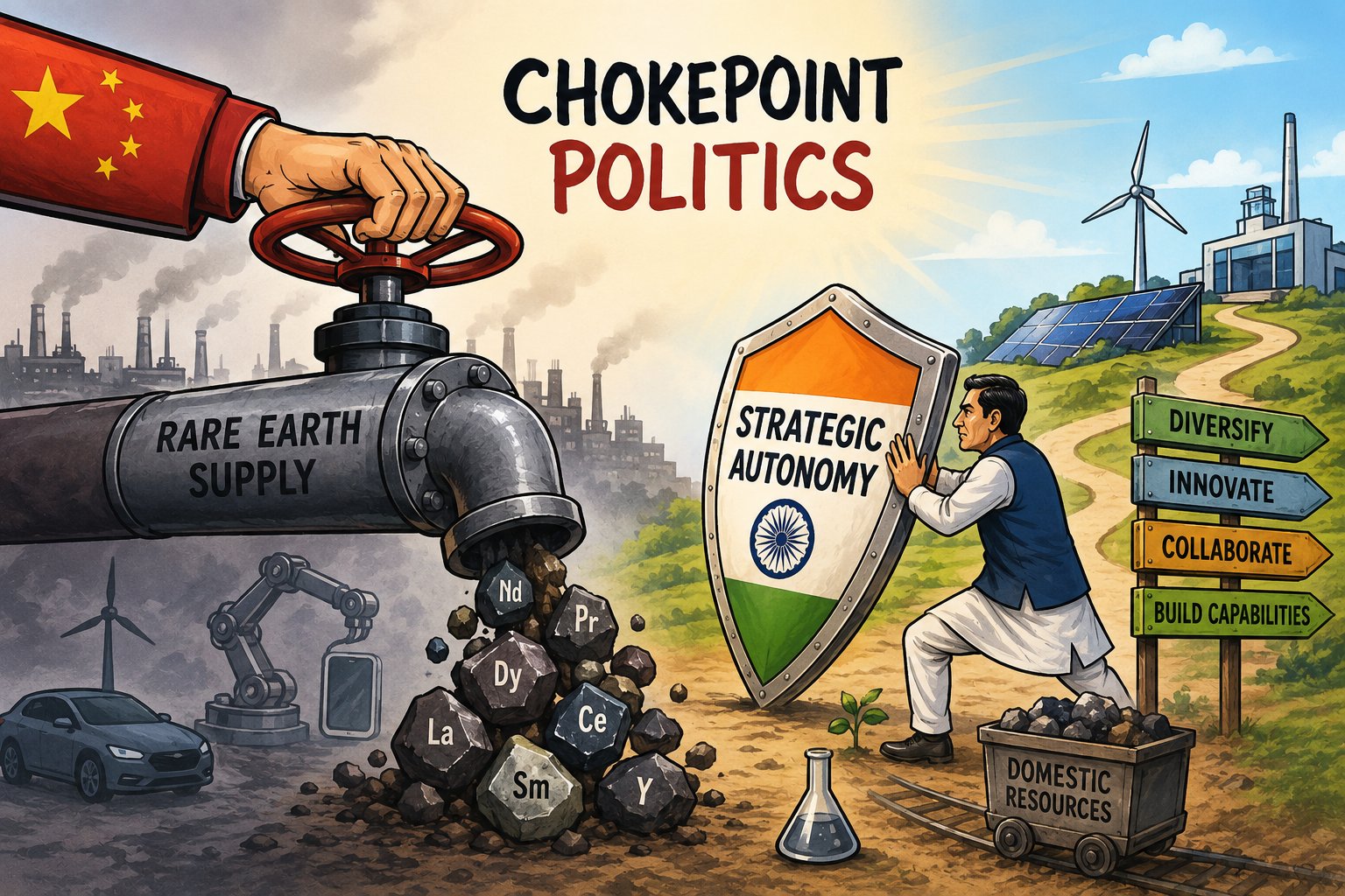 Chokepoint Politics: China Rare Earth Monopoly Challenges India Strategic Autonomy