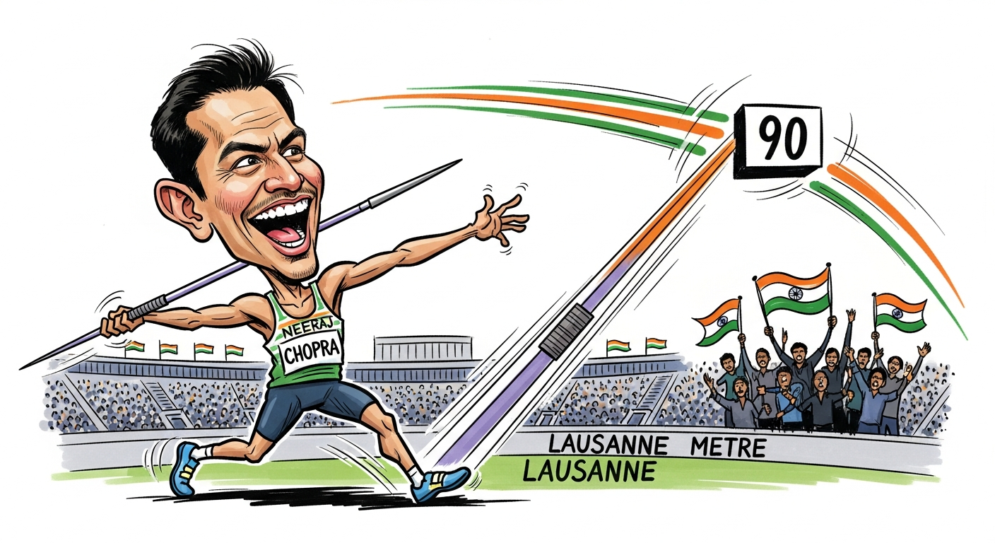 Neeraj Chopra Throws 91.24m in Lausanne — the 90-Metre Wall Falls, Two Years After Everyone Else Started Asking