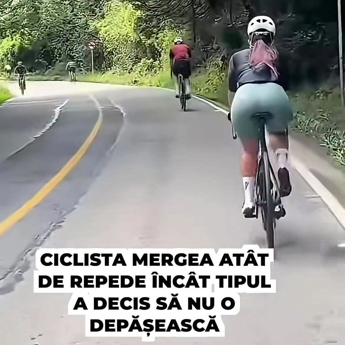 Ciclista mergea atat de repede