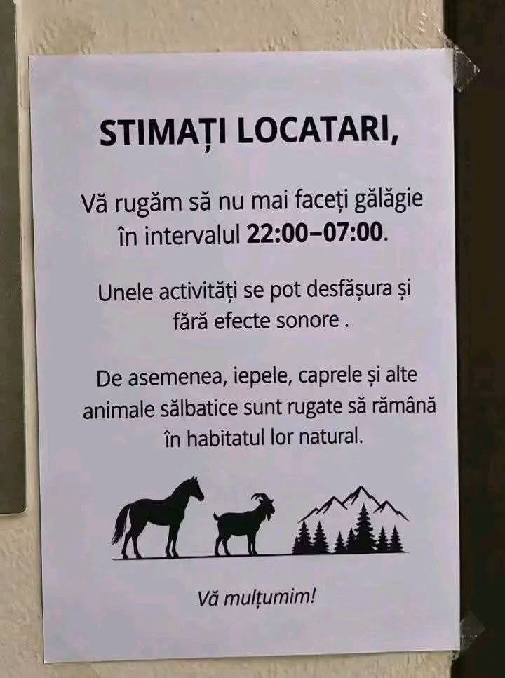 Anunt la scara blocului