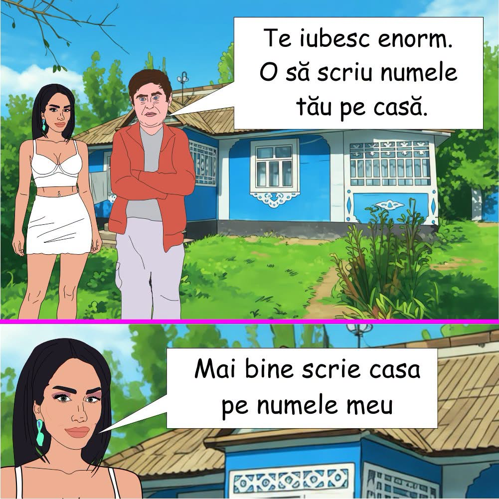Te iubesc enorm. O sa scriu numele tau pe casa