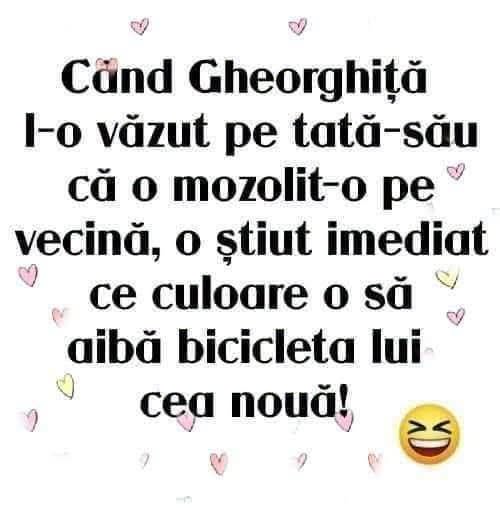 Când Gheorghiță l-a văzut pe tată-său cu vecina