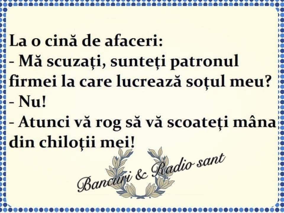Sunteți patronul firmei la care lucrează soțul meu?
