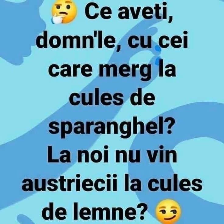 La noi nu vin austriecii la cules de lemne?