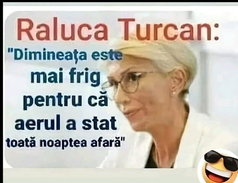 Raluca Turcan: Dimineața e mai frig pentru că aerul a stat toată noaptea afară
