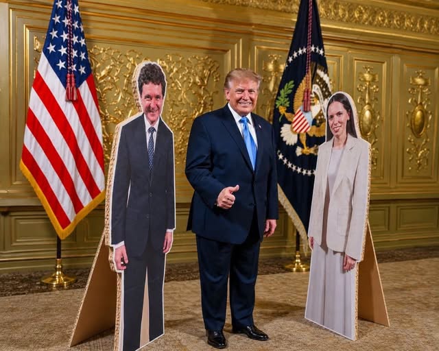 Nicușor Dan, Trump și... un Nicușor din carton