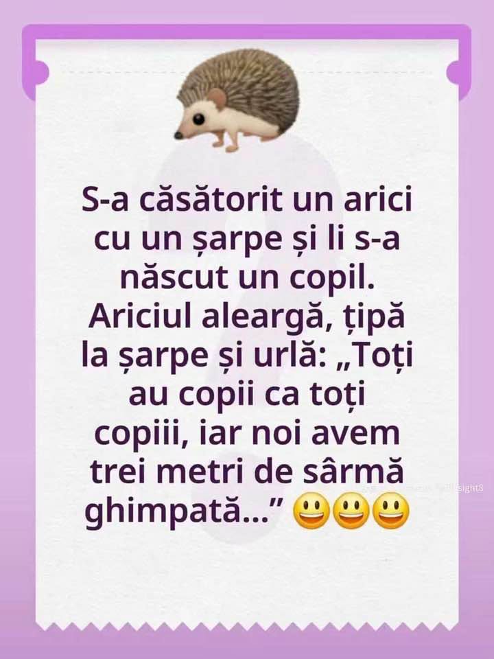 S-a căsătorit un arici cu un șarpe