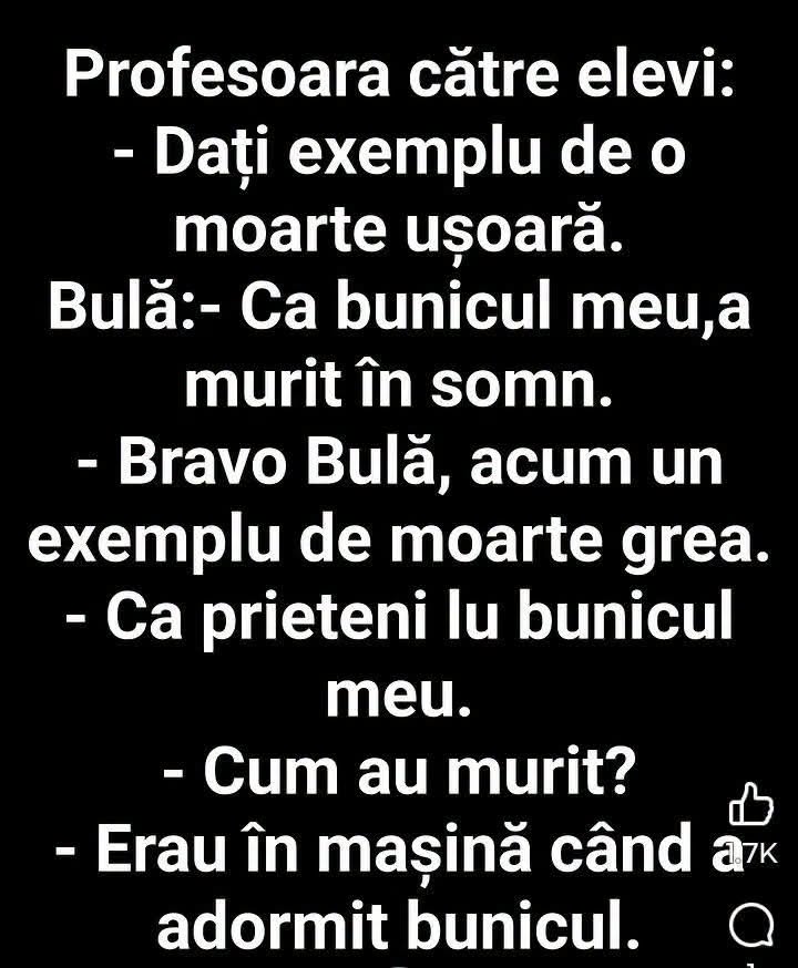 Bulă, dă exemplu de o moarte ușoară